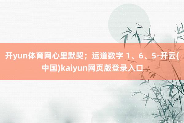 开yun体育网心里默契;运道数字 1、6、5-开云(中国)kaiyun网页版登录入口