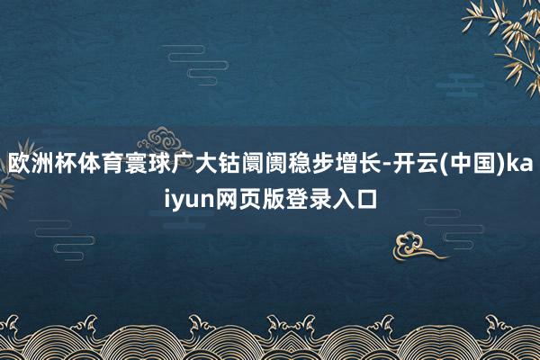 欧洲杯体育寰球广大钴阛阓稳步增长-开云(中国)kaiyun网页版登录入口