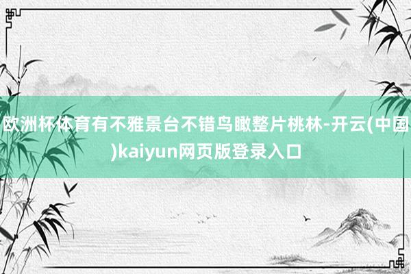 欧洲杯体育有不雅景台不错鸟瞰整片桃林-开云(中国)kaiyun网页版登录入口