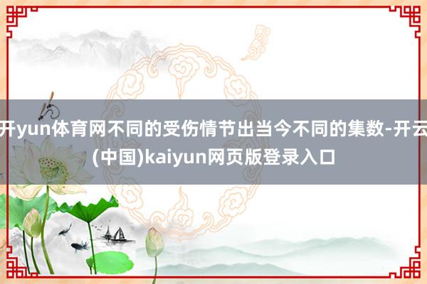开yun体育网不同的受伤情节出当今不同的集数-开云(中国)kaiyun网页版登录入口