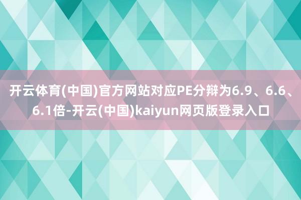 开云体育(中国)官方网站对应PE分辩为6.9、6.6、6.1倍-开云(中国)kaiyun网页版登录入口