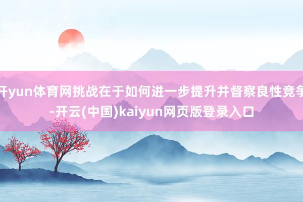 开yun体育网挑战在于如何进一步提升并督察良性竞争-开云(中国)kaiyun网页版登录入口