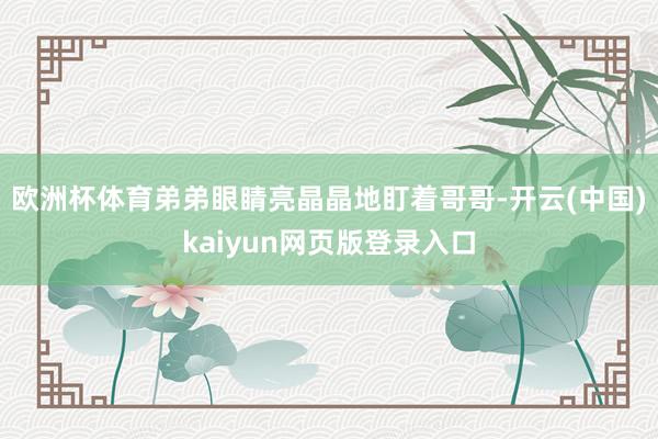 欧洲杯体育弟弟眼睛亮晶晶地盯着哥哥-开云(中国)kaiyun网页版登录入口