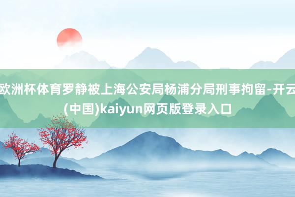 欧洲杯体育罗静被上海公安局杨浦分局刑事拘留-开云(中国)kaiyun网页版登录入口
