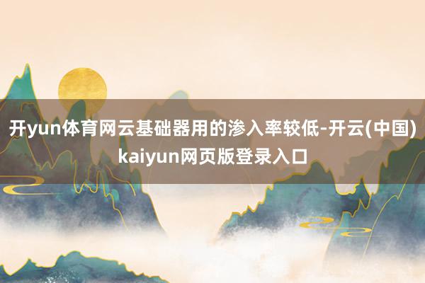 开yun体育网云基础器用的渗入率较低-开云(中国)kaiyun网页版登录入口