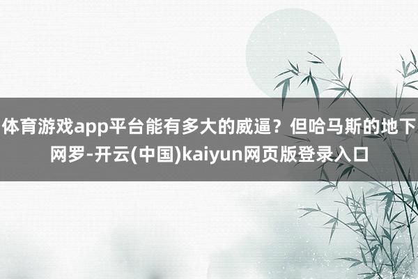 体育游戏app平台能有多大的威逼？但哈马斯的地下网罗-开云(中国)kaiyun网页版登录入口