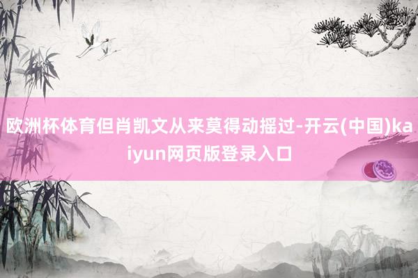 欧洲杯体育但肖凯文从来莫得动摇过-开云(中国)kaiyun网页版登录入口