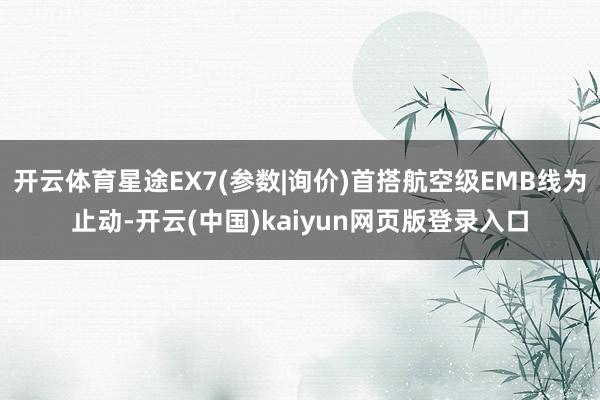 开云体育星途EX7(参数|询价)首搭航空级EMB线为止动-开云(中国)kaiyun网页版登录入口
