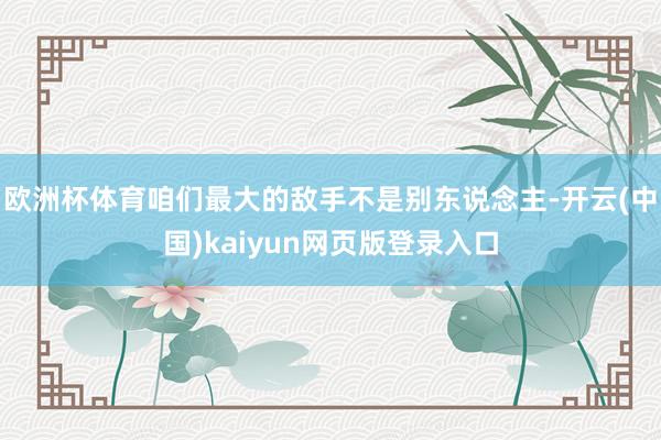 欧洲杯体育咱们最大的敌手不是别东说念主-开云(中国)kaiyun网页版登录入口