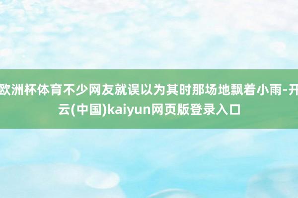 欧洲杯体育不少网友就误以为其时那场地飘着小雨-开云(中国)kaiyun网页版登录入口