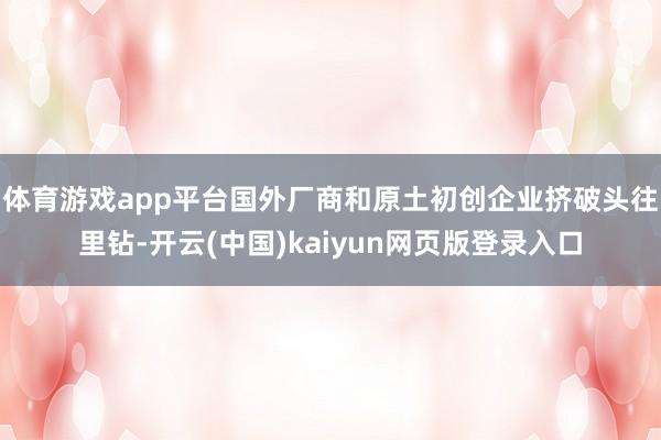 体育游戏app平台国外厂商和原土初创企业挤破头往里钻-开云(中国)kaiyun网页版登录入口