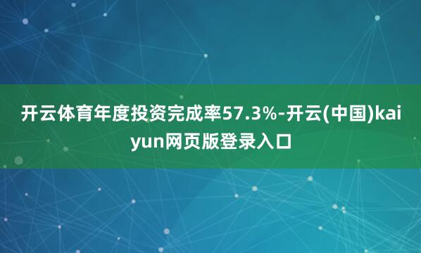 开云体育年度投资完成率57.3%-开云(中国)kaiyun网页版登录入口