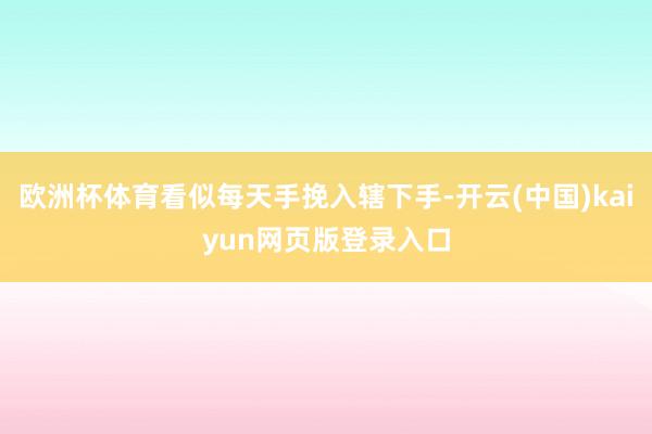 欧洲杯体育看似每天手挽入辖下手-开云(中国)kaiyun网页版登录入口