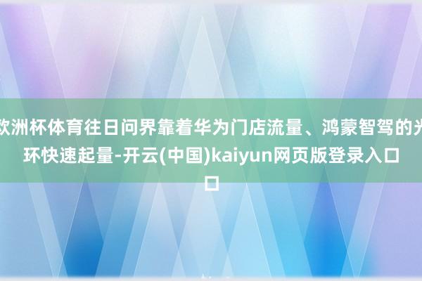 欧洲杯体育往日问界靠着华为门店流量、鸿蒙智驾的光环快速起量-开云(中国)kaiyun网页版登录入口
