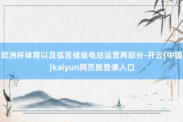 欧洲杯体育以及孤苦储能电站运营两部分-开云(中国)kaiyun网页版登录入口